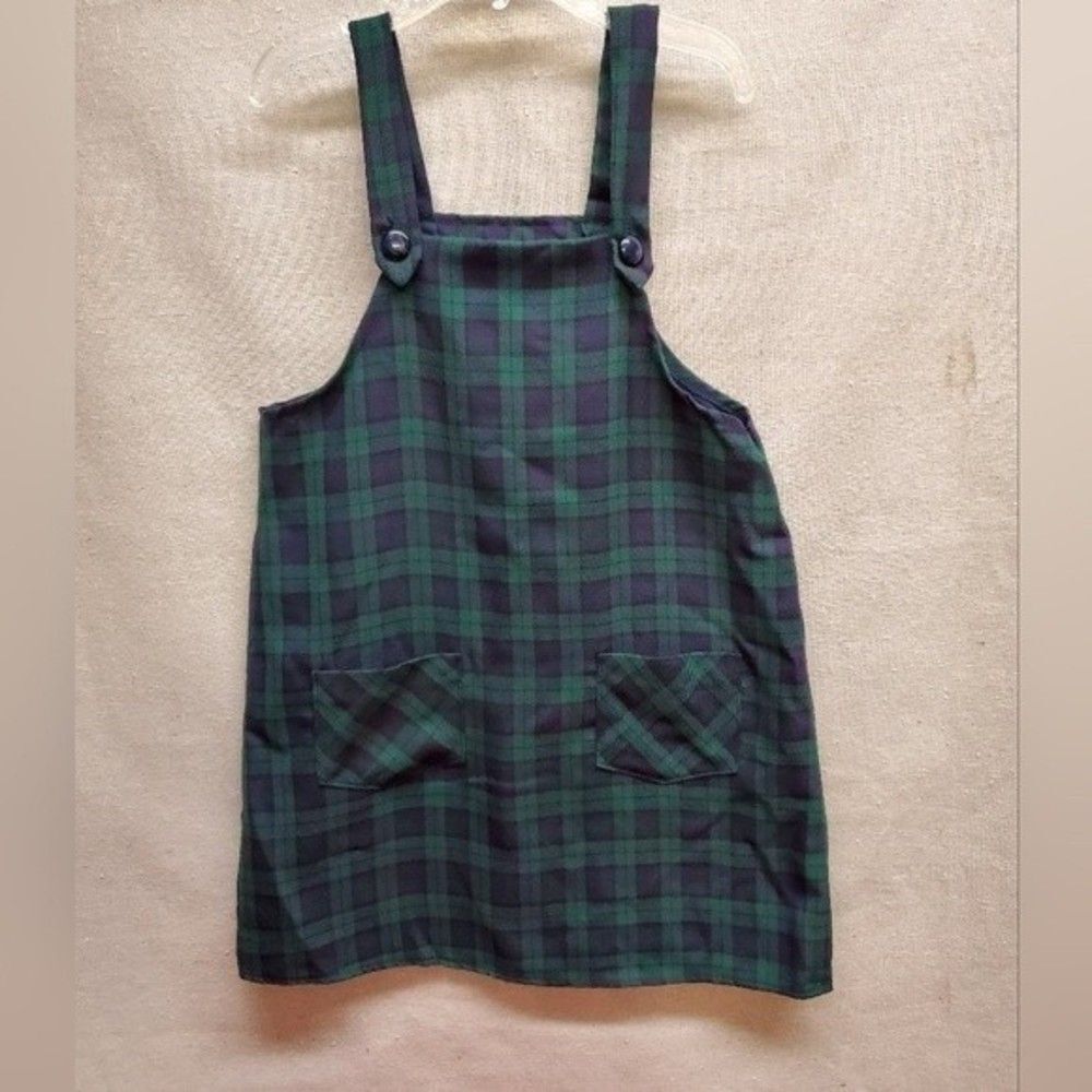 Green and Blue Plaid Jumper 6X